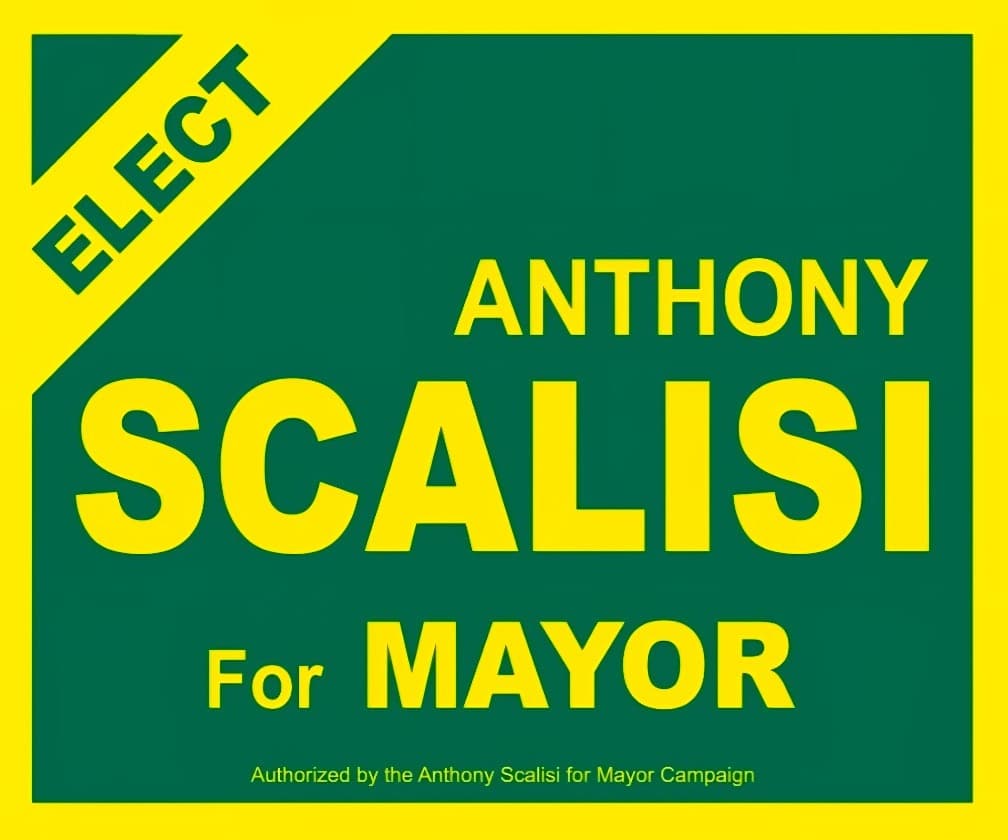 Elect Anthony Scalisi for Mayor lawn sign